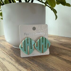 New Retro Shapes Art Deco Square Earrings 80s